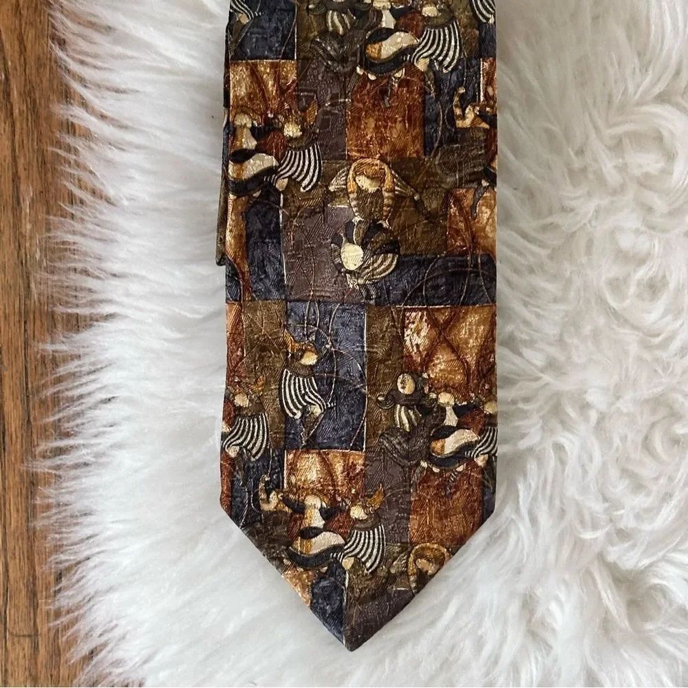Ermenegildo Zegna Artistic Brown and Black Tie